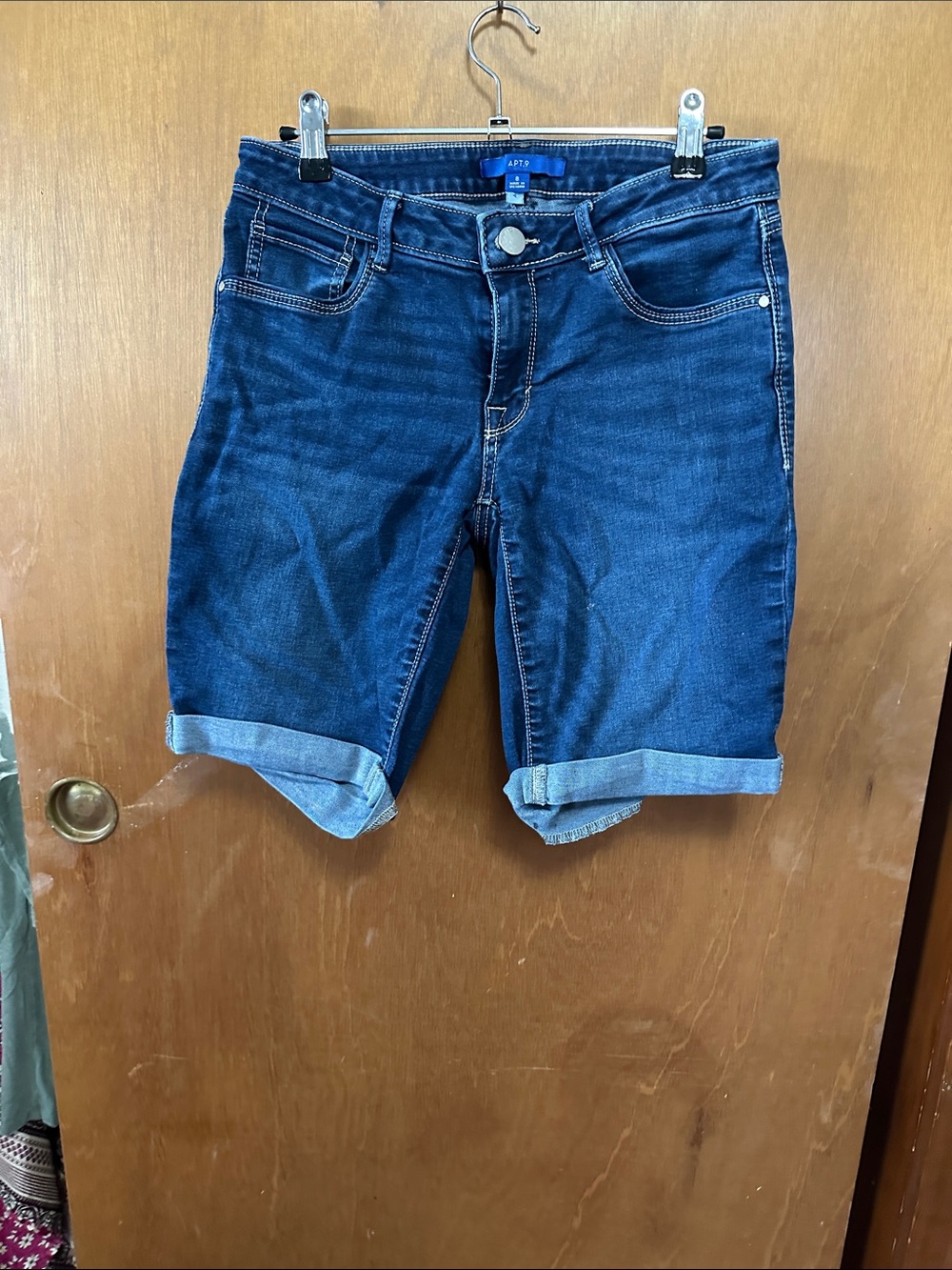 Apt. 9 Men's Dark Blue Cuffed Denim Shorts